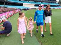 Warner with his family at SCG