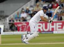 England's captain Alastair Cook plays a shot against Sri Lanka at Lord's cricket ground in London on June 15, 2014