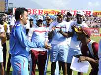 The entire West Indies team showed that they were behind their captain during the Dharamsala ODI