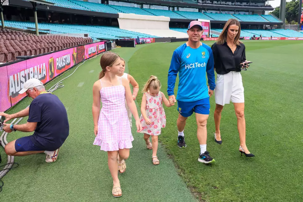 Warner with his family at SCG